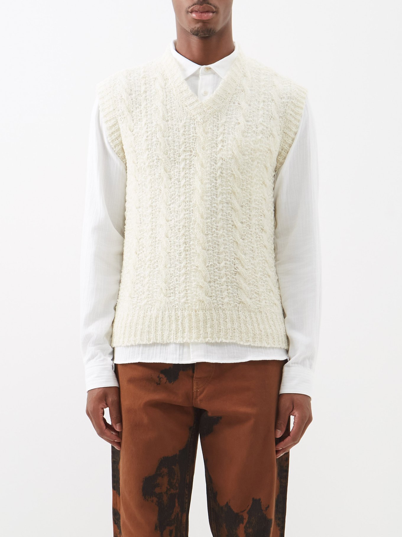 White Cable-knit sweater vest | Our Legacy | MATCHESFASHION US