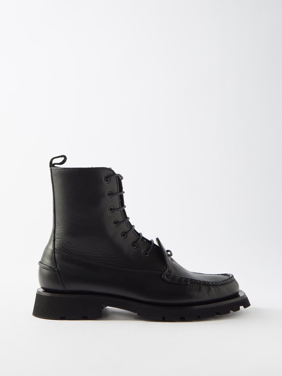 Black Cordo leather lace-up boots | Hereu | MATCHESFASHION US