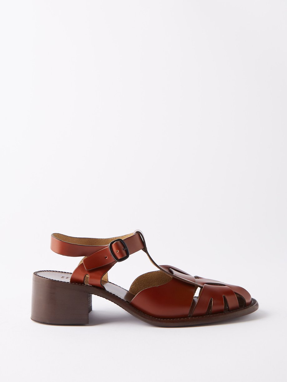 HEREU (Hereu) Pesca 20 cutout leather heeled sandals
