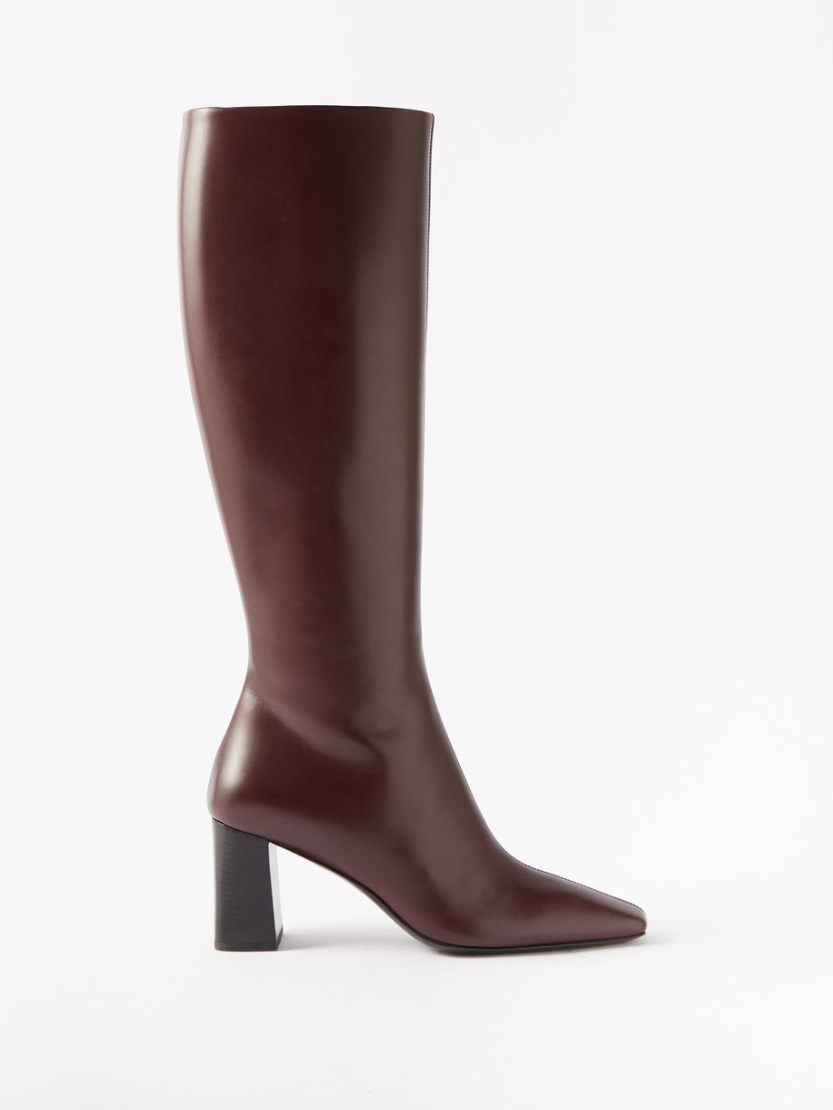 Burgundy Square-toe 75 leather boots | The Row | MATCHESFASHION US