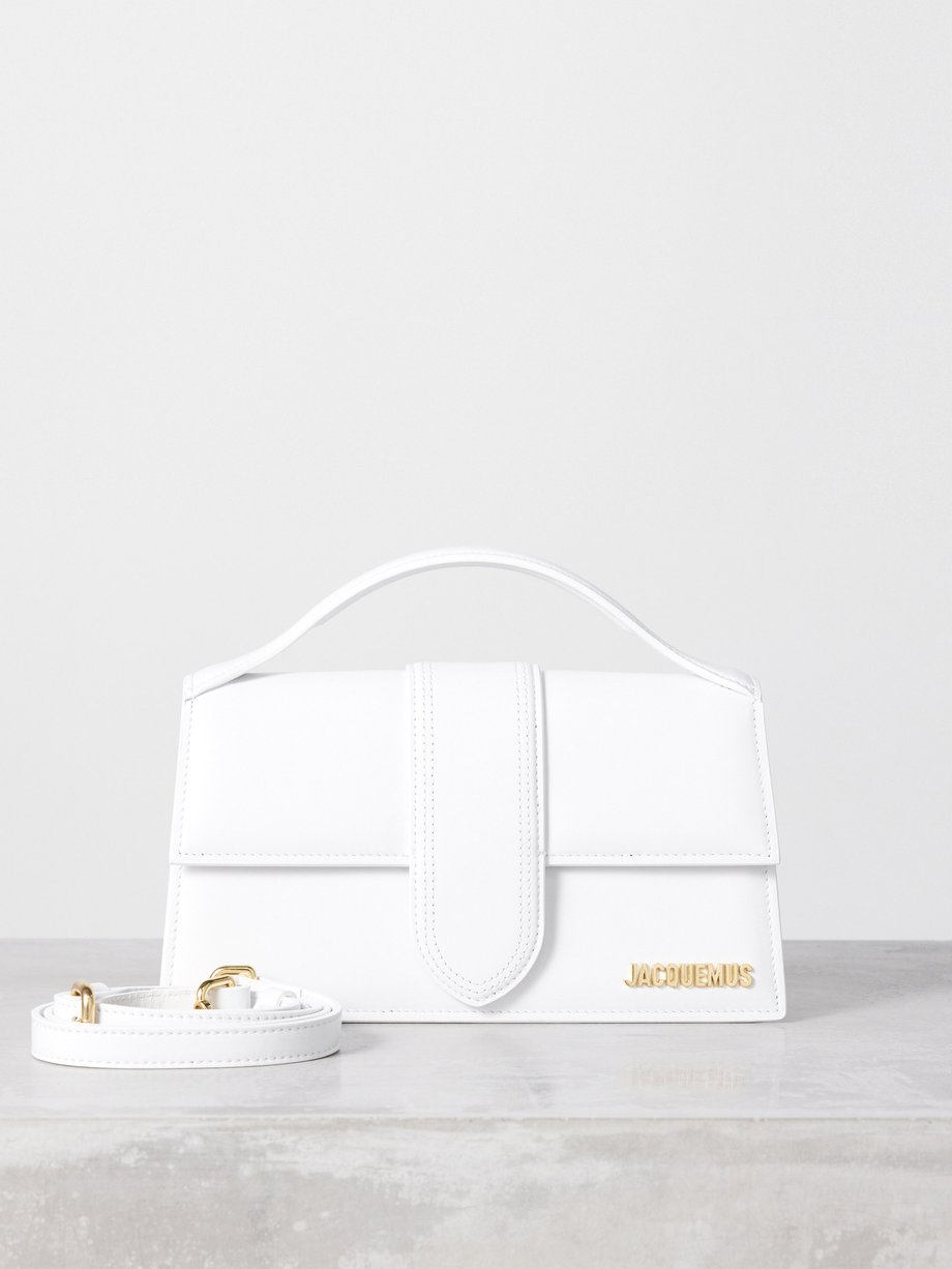 Le Bambino Long Leather Shoulder Bag in White - Jacquemus