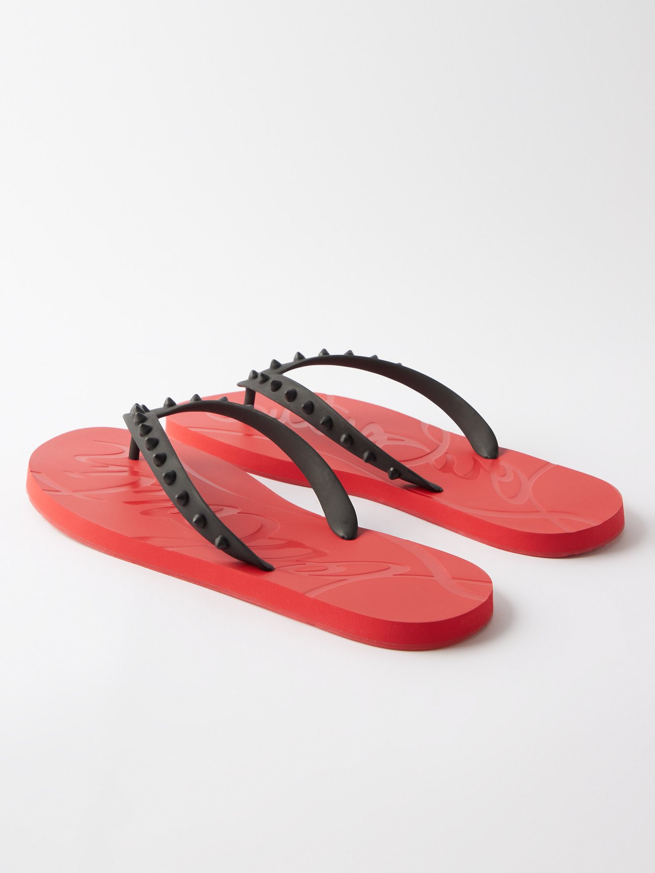 Flip flops Christian Louboutin Red size 41 EU in Rubber - 27456432