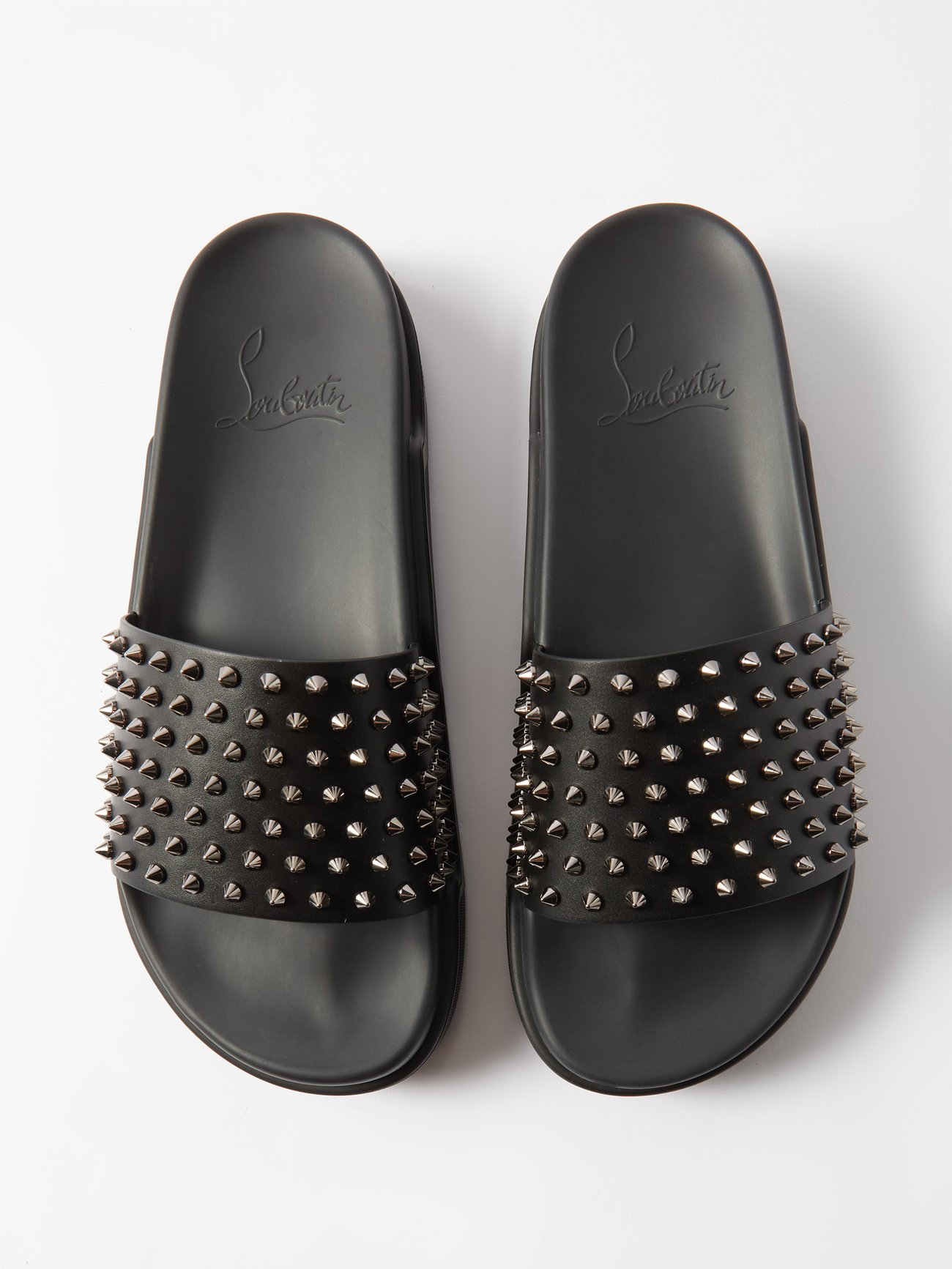 Pool Fun Studded Leather Slides