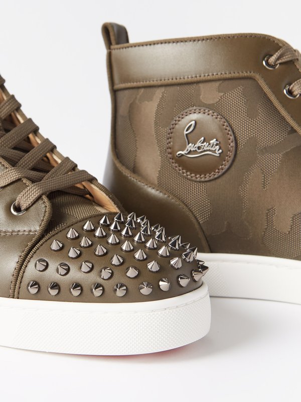 Christian Louboutin Lou Spikes Orlato camouflage high-top trainers