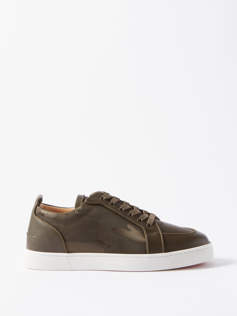 Green Rantulow Orlato camouflage-effect leather trainers | Christian ...