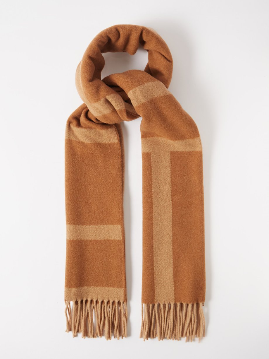 monogram scarf brown