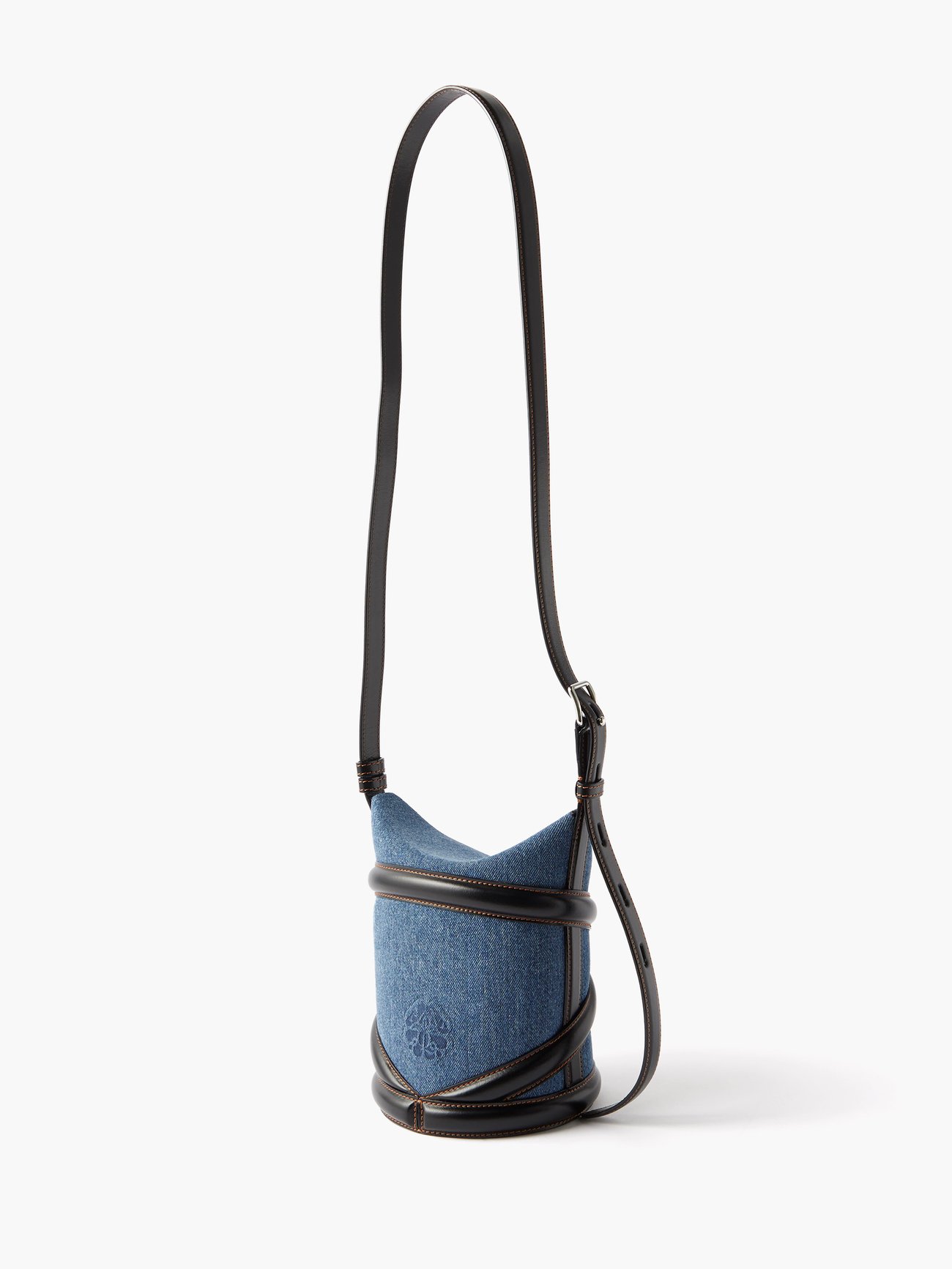 Alexander McQueen The Curve Denim Bucket Bag - Blue for Women