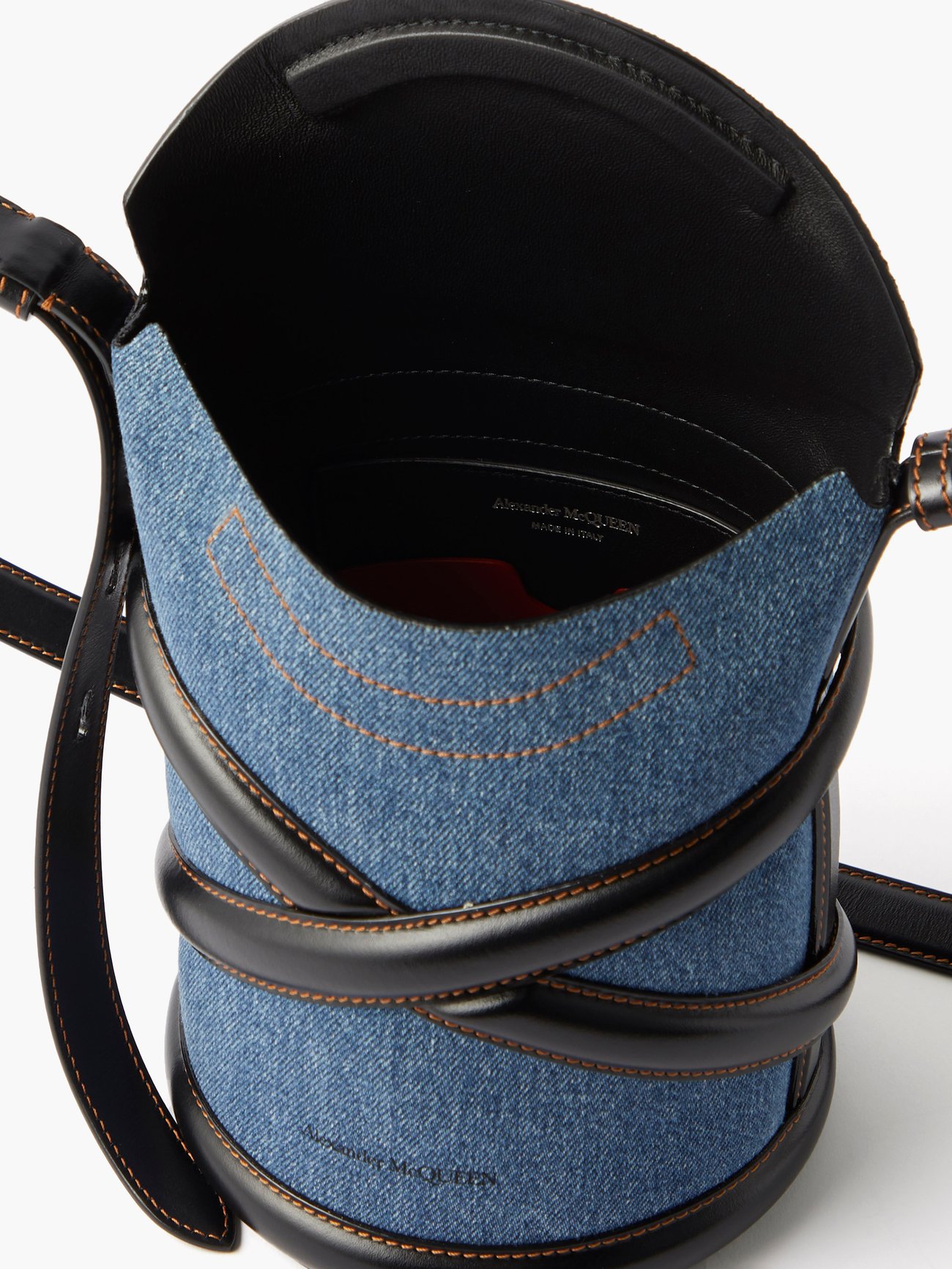 Alexander McQueen The Curve Denim Bucket Bag - Blue for Women