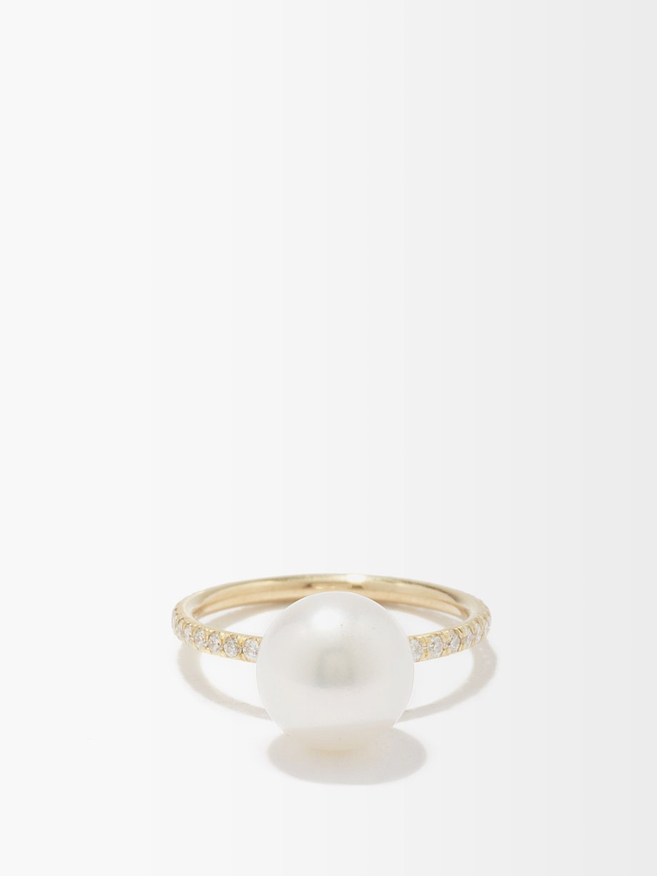 solo Zie insecten verdamping Gold Gumball diamond, pearl & 18kt gold ring | Irene Neuwirth |  MATCHESFASHION US