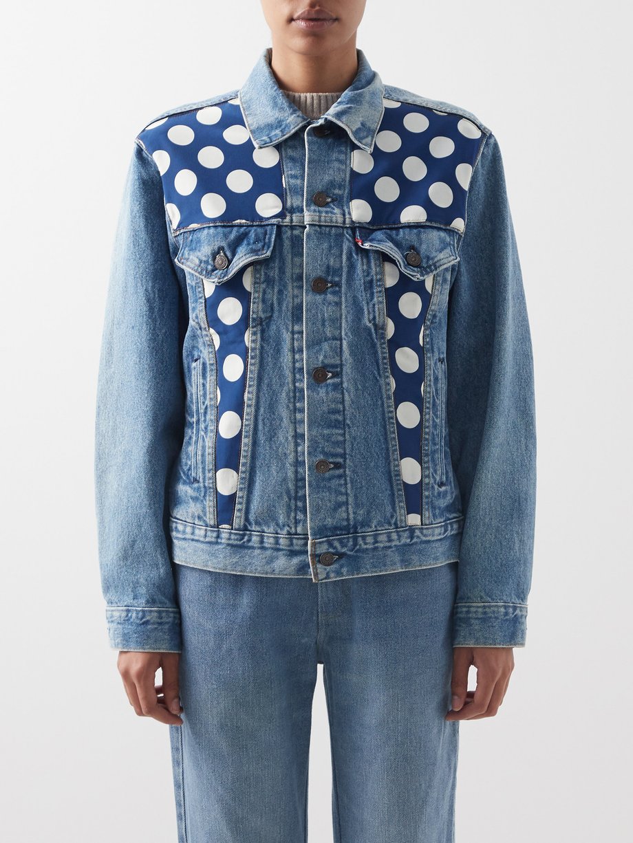 Blue Reworked Levi's denim patchwork jacket | Caro Editions |  MATCHESFASHION UK