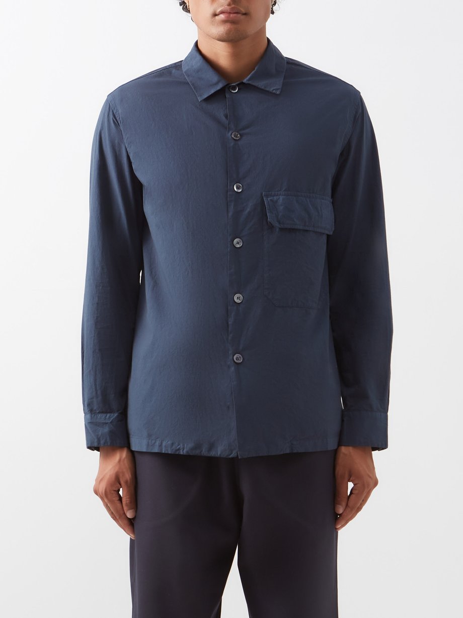 Navy Zizola Tendon flap-pocket cotton shirt | Barena Venezia ...