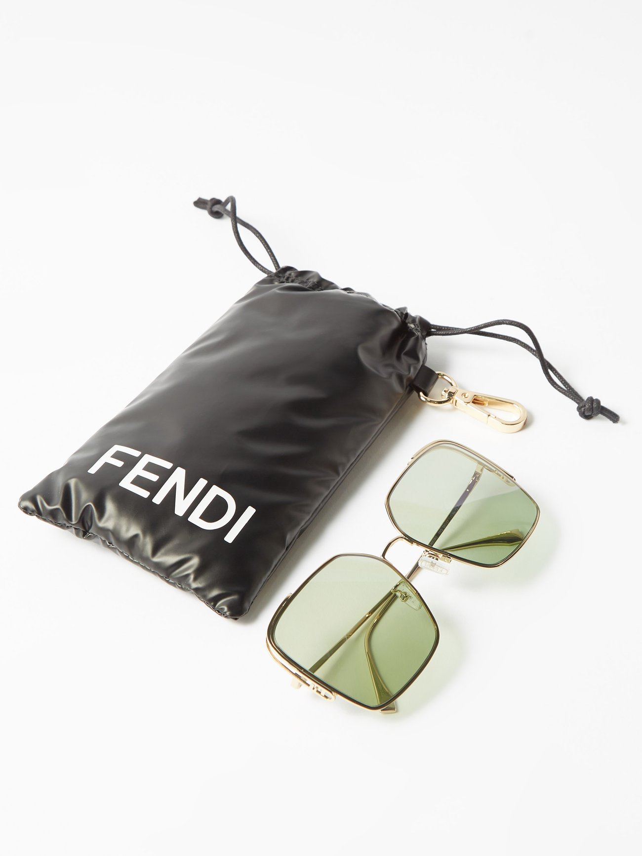 Fendi - Fendi O'Lock - Hexagonal Sunglasses - Gold Green