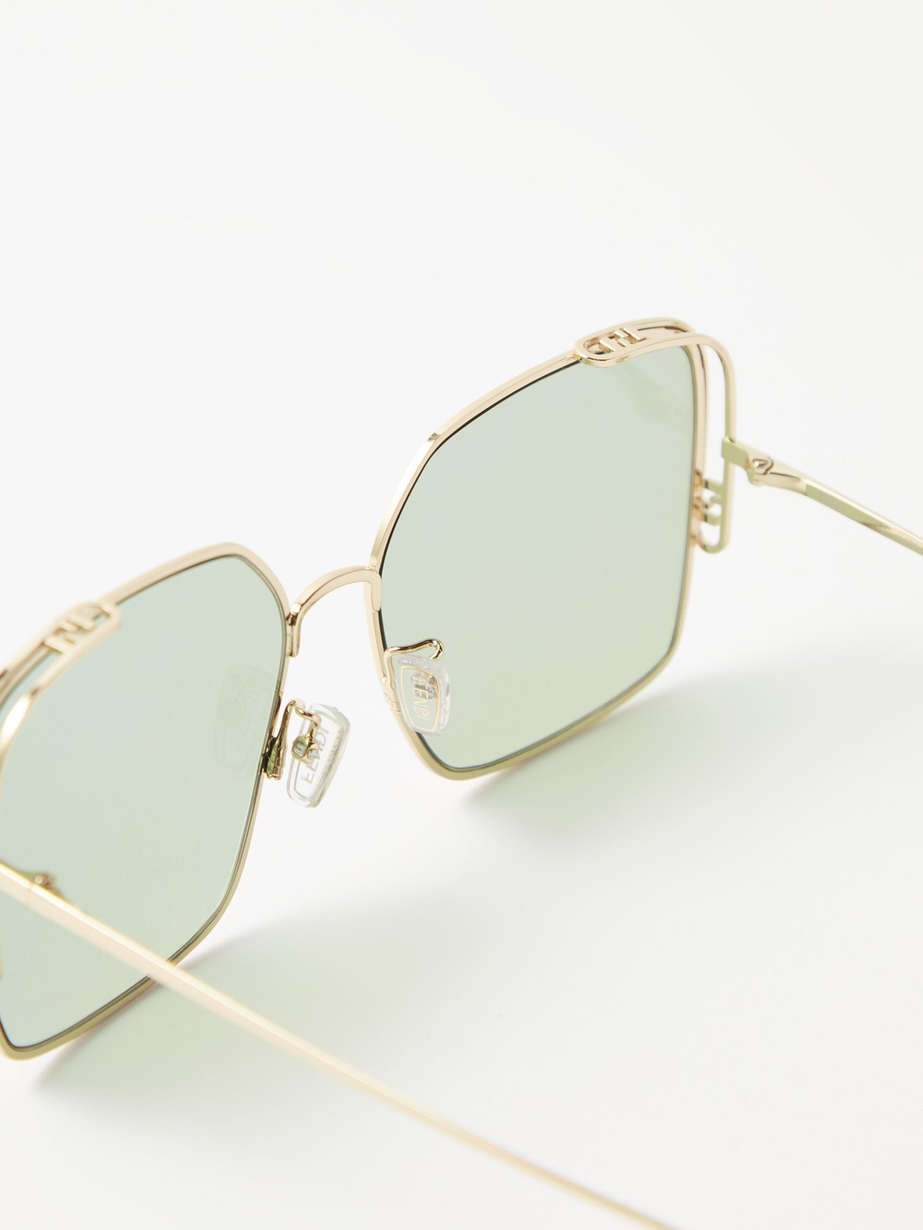 Fendi - Fendi O'Lock - Hexagonal Sunglasses - Gold Green