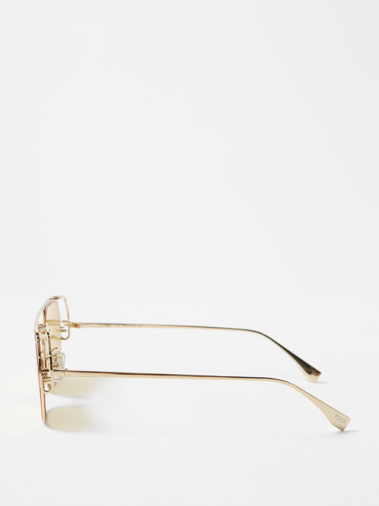 Gold O' Lock angular-round metal sunglasses