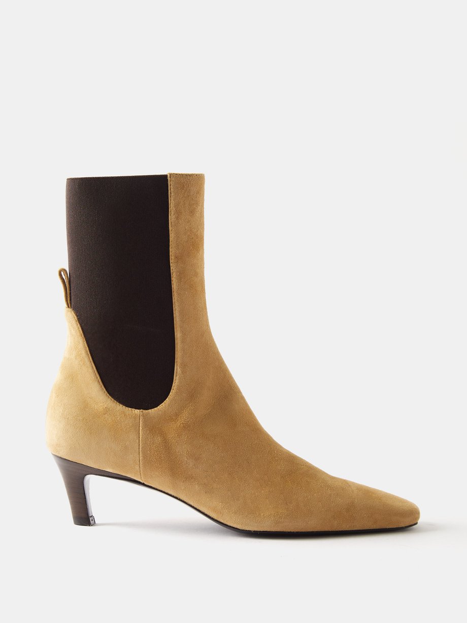 Beige The Mid Heel 60 suede ankle boots | Toteme | MATCHESFASHION AU