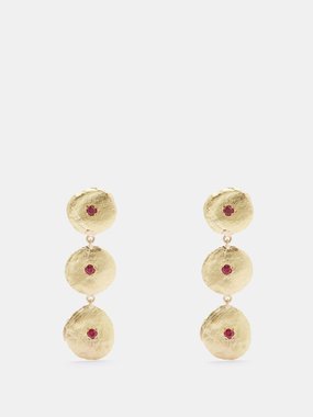 Alia Bin Omair Satami ruby & 18kt gold drop earrings