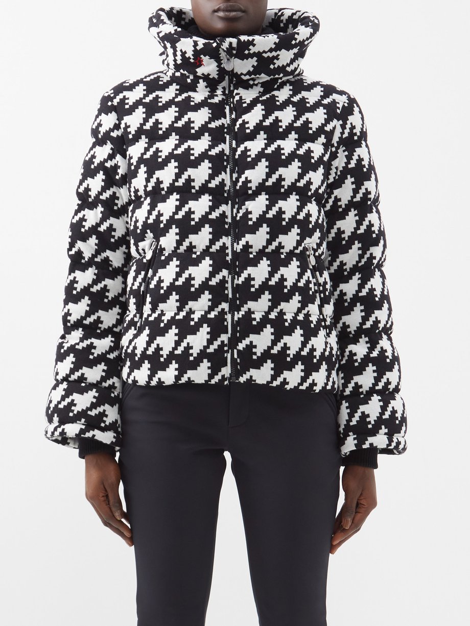 Flare houndstooth quilted down ski jacket video