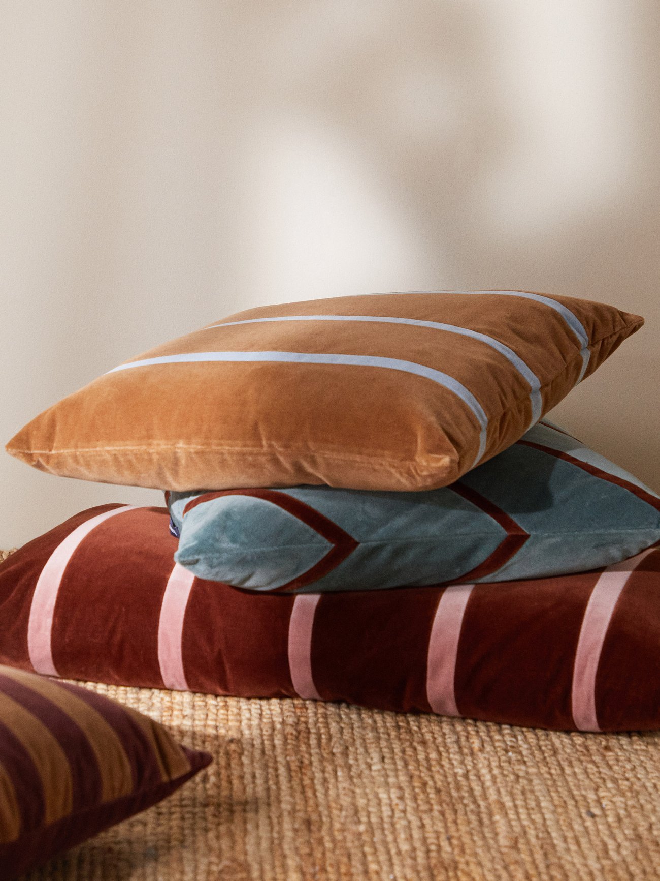 Long Moreton Beige Striped Cotton Cushion - Home & Lifestyle from