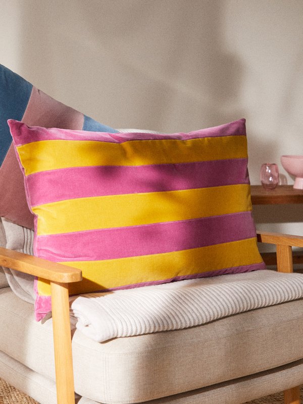 Christina Lundsteen Zarah striped cotton-velvet cushion
