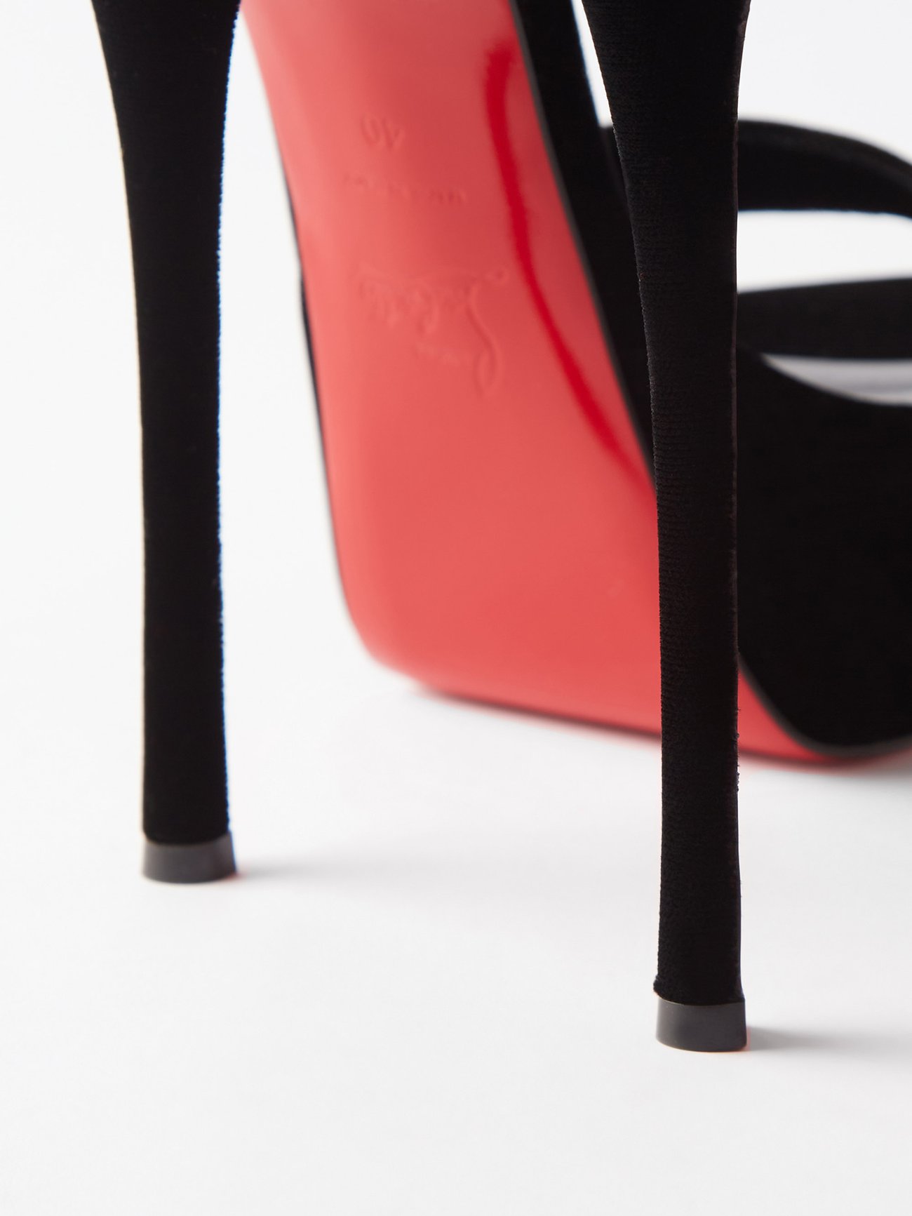 Black Loubi Queen 150 velvet platform sandals, Christian Louboutin