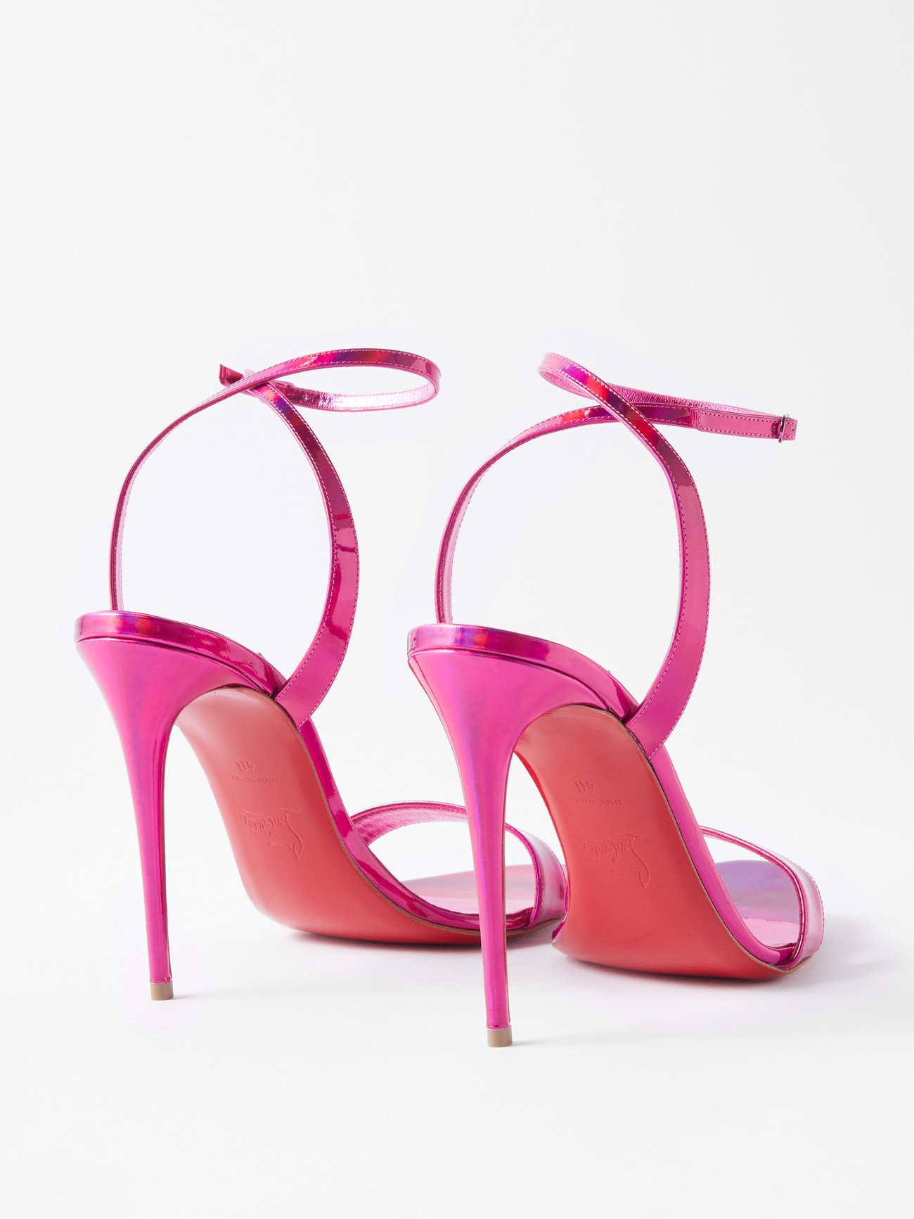Loubigirl 100 Patent Leather Sandals in Pink - Christian Louboutin