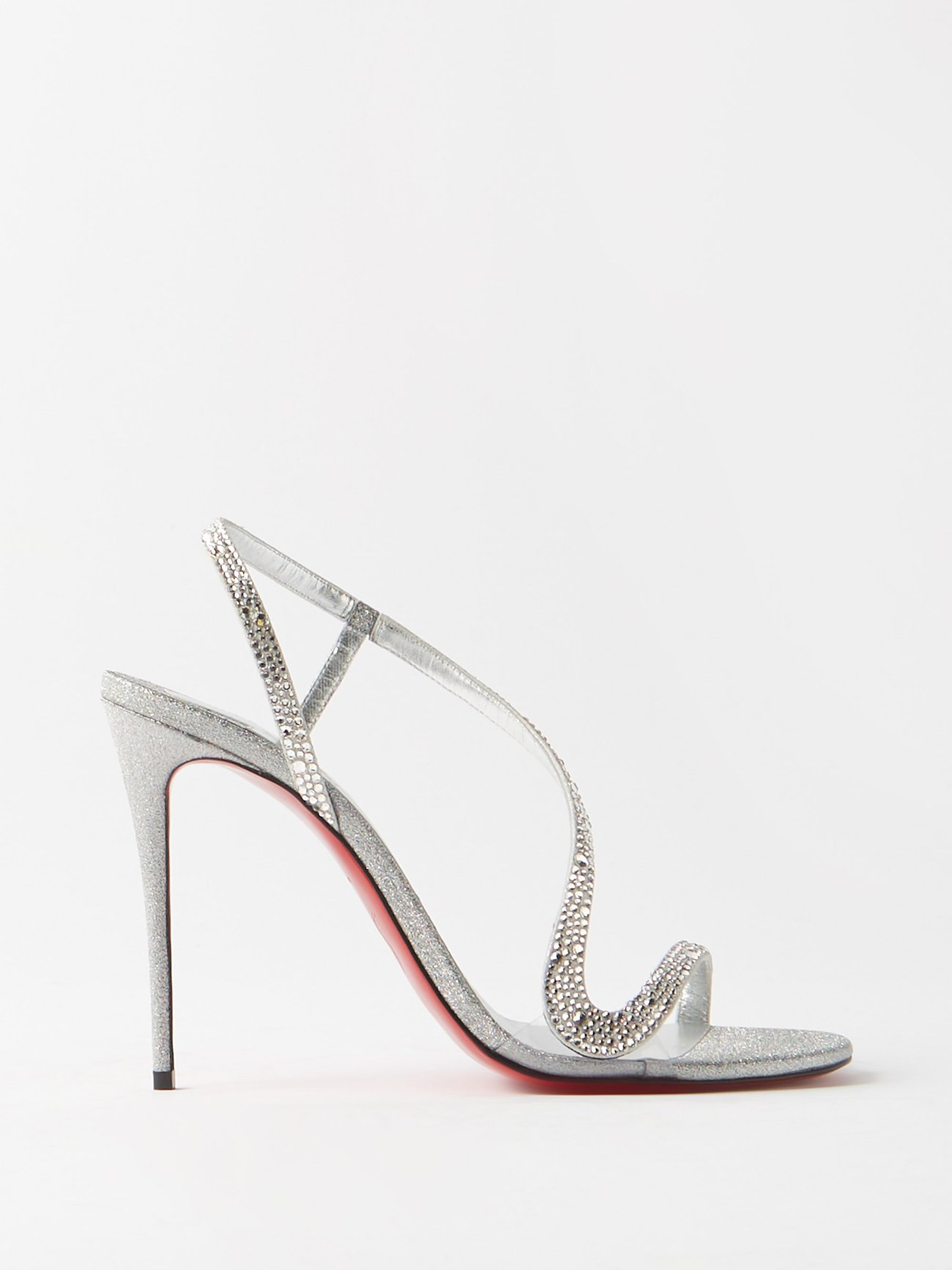 Christian Louboutin Rosalie Crystal-embellished Sandals 100 - Silver - 39