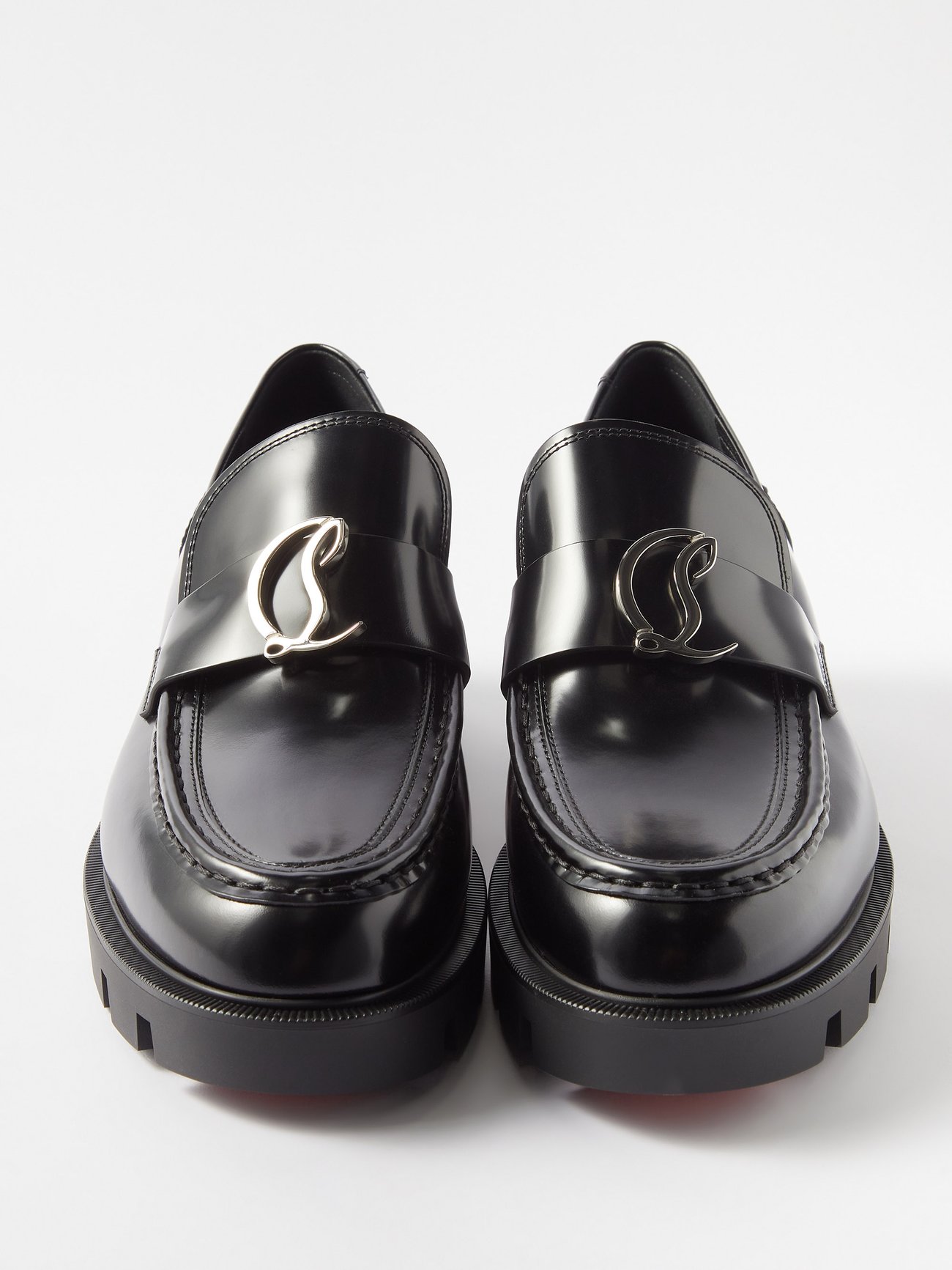 Christian Louboutin Black CL Moc Lug Loafers