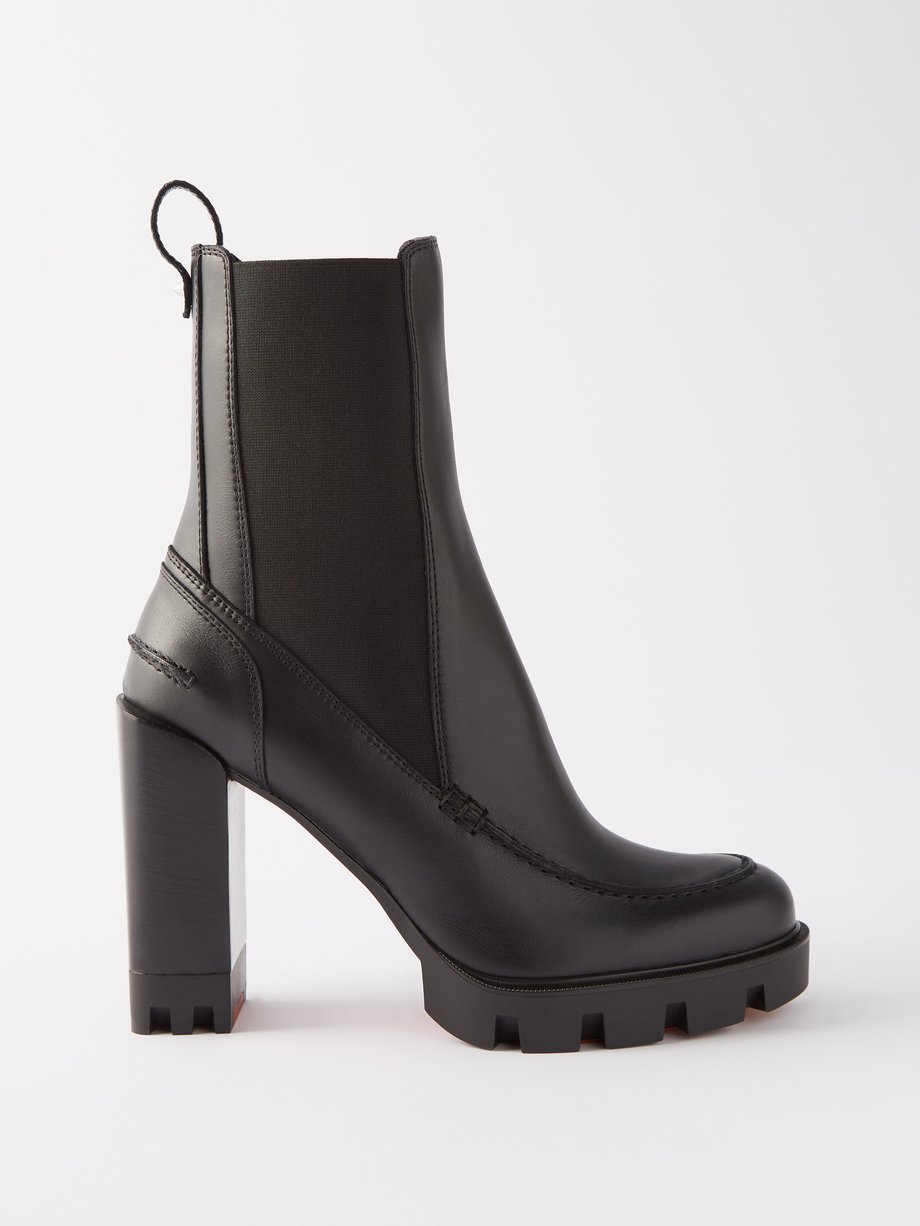Black Glory Booty 100 leather ankle boots | Christian Louboutin ...