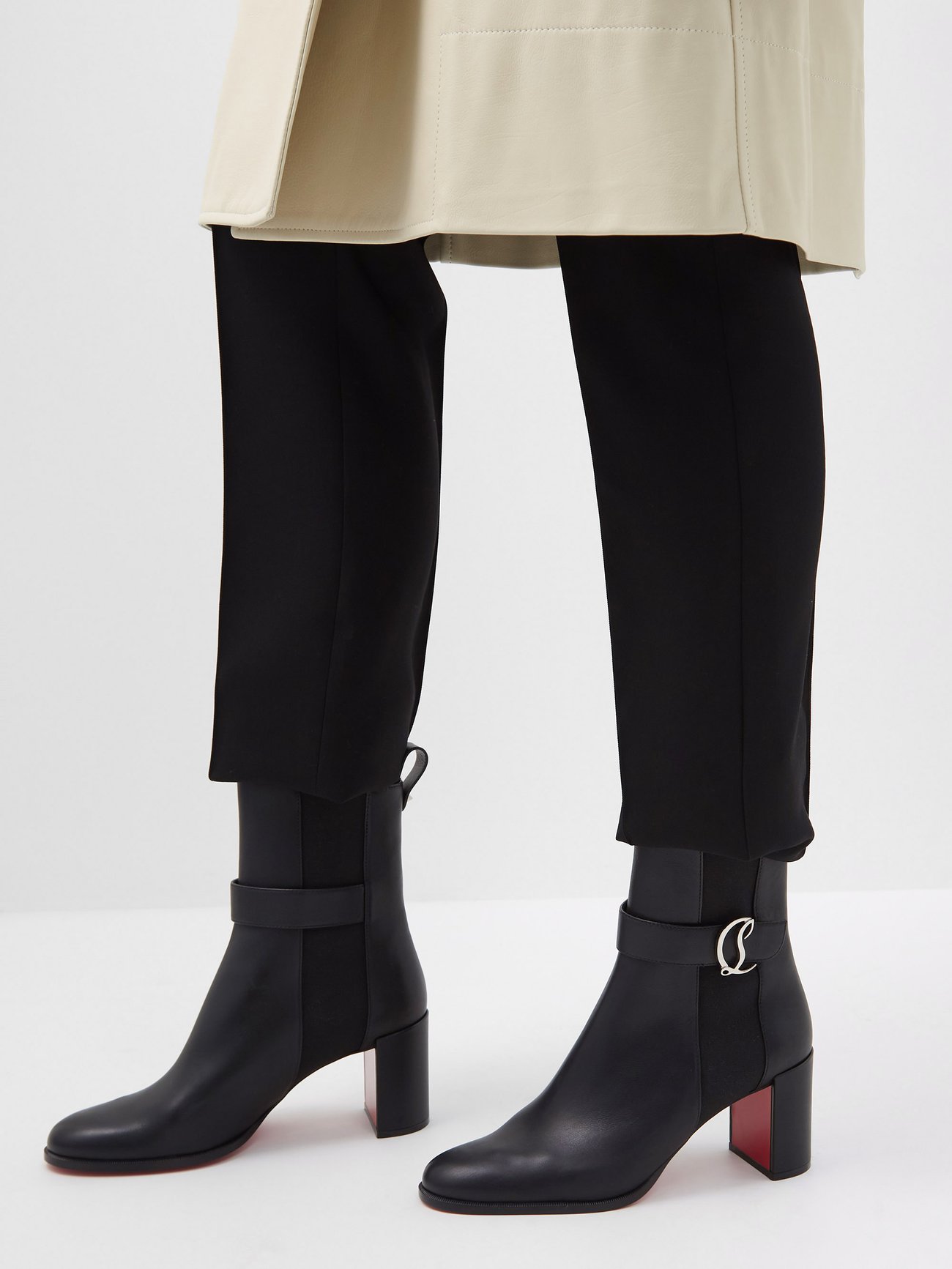 Shop Christian Louboutin Leather 70 Chelsea Booties