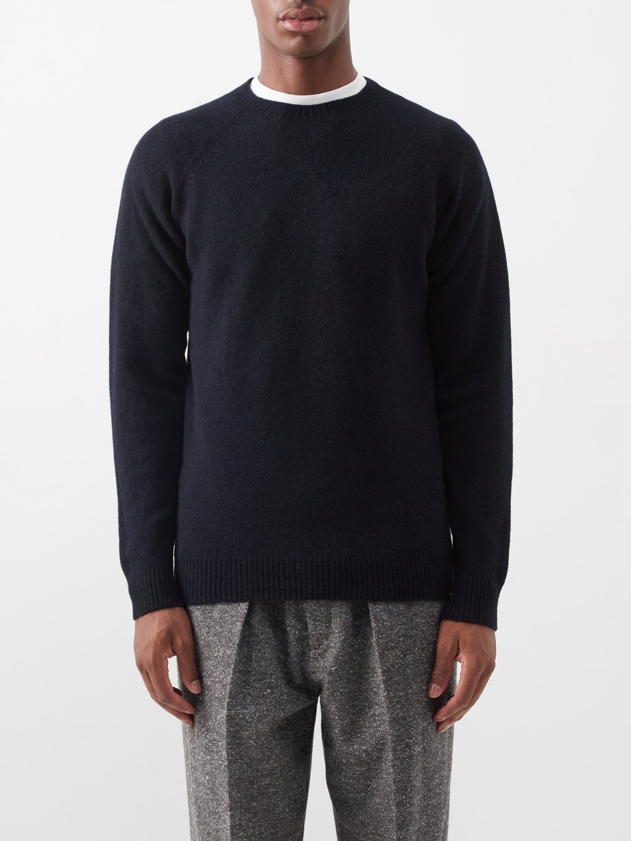 Black, Mens Lambswool Polo Neck Jumper