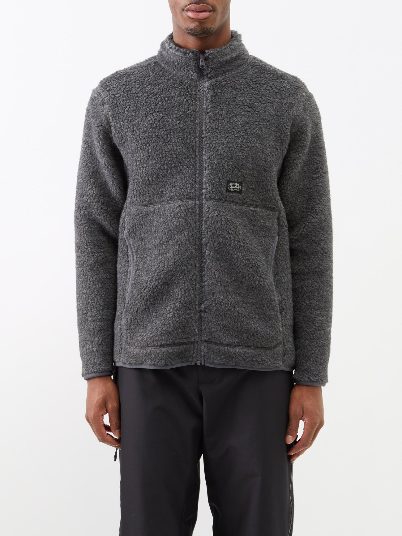 Wool-blend fleece jacket