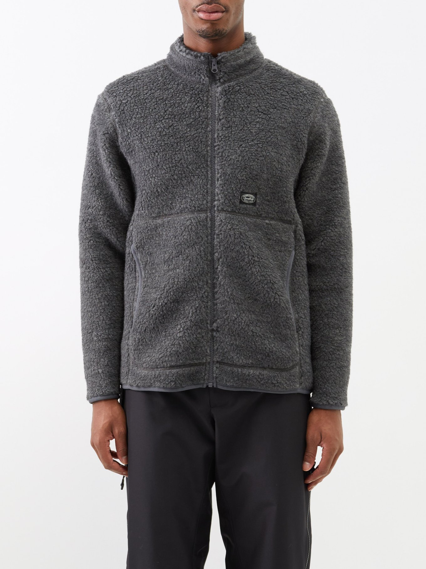 Grey Wool-blend fleece jacket | Snow Peak | MATCHESFASHION US