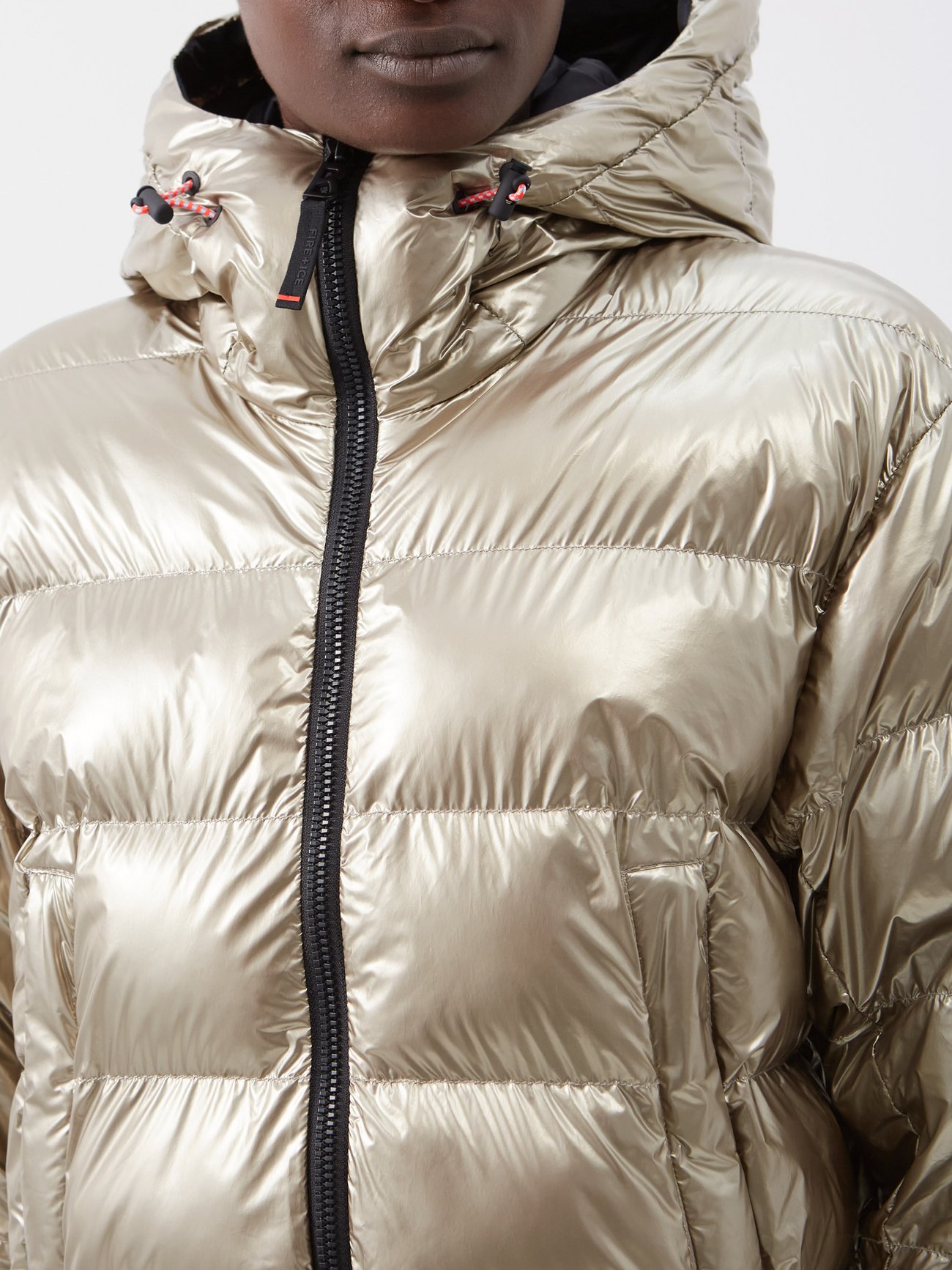 Gold Raissa2 hooded quilted ski jacket, Bogner Fire + Ice