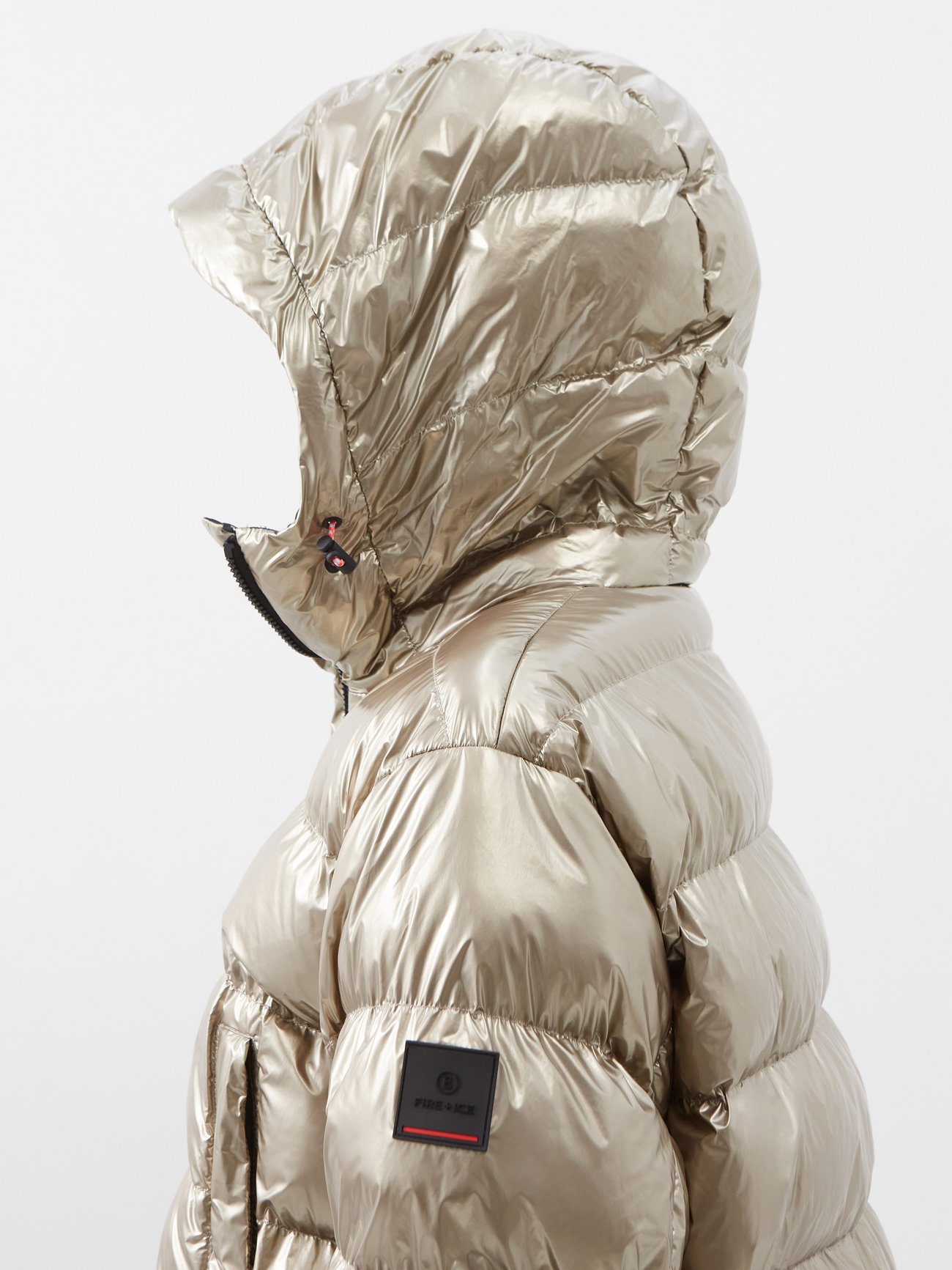 Gold Raissa2 hooded quilted ski jacket, Bogner Fire + Ice