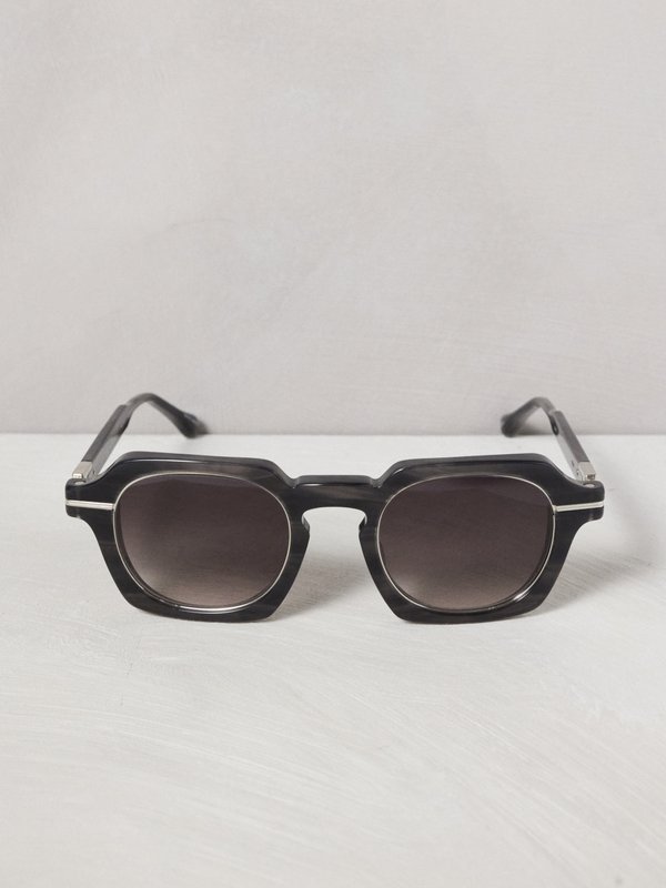 Black Round tortoiseshell-acetate sunglasses | Matsuda | MATCHES UK