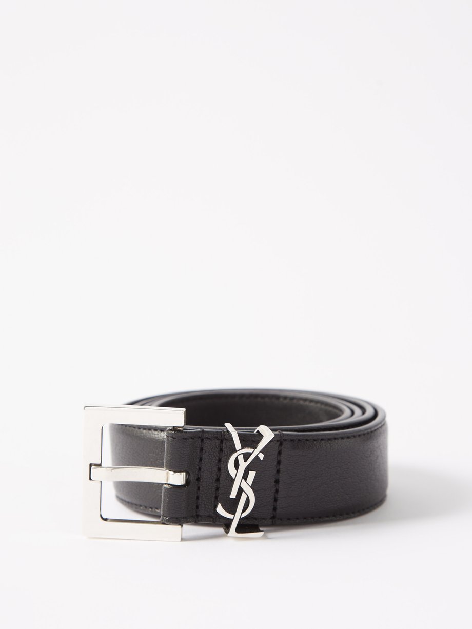 YSL Leather Belt in Black - Saint Laurent