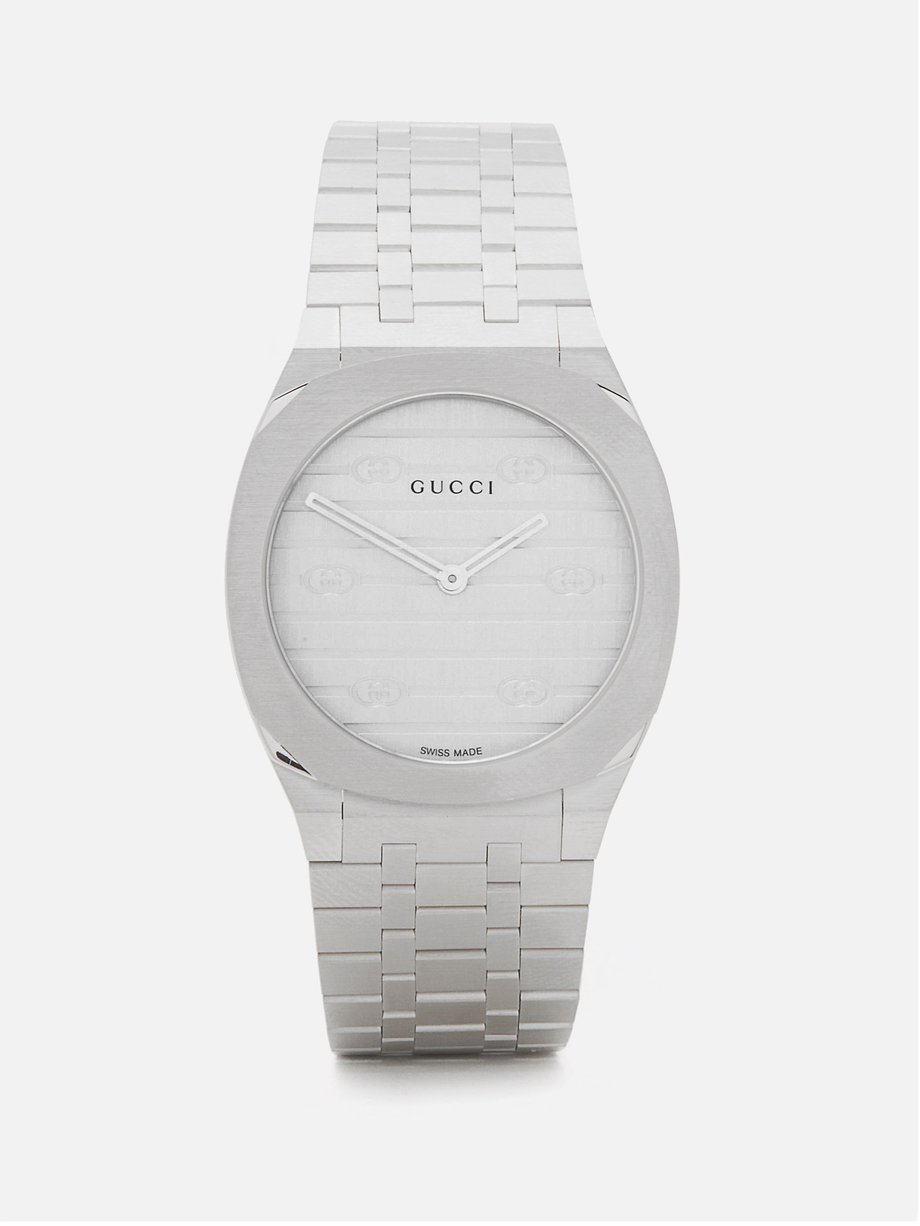 Silver GUCCI 25H 30mm stainless-steel watch | Gucci | MATCHES UK