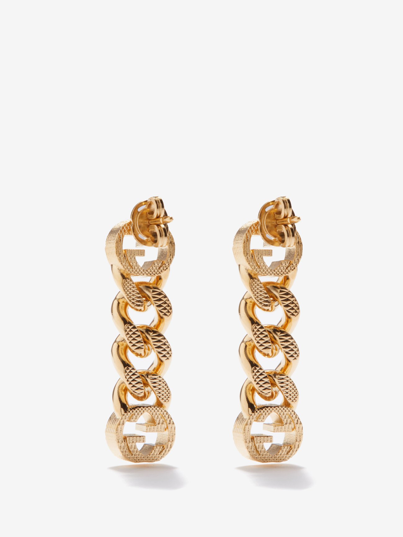 GG-logo chain-link hoop earrings