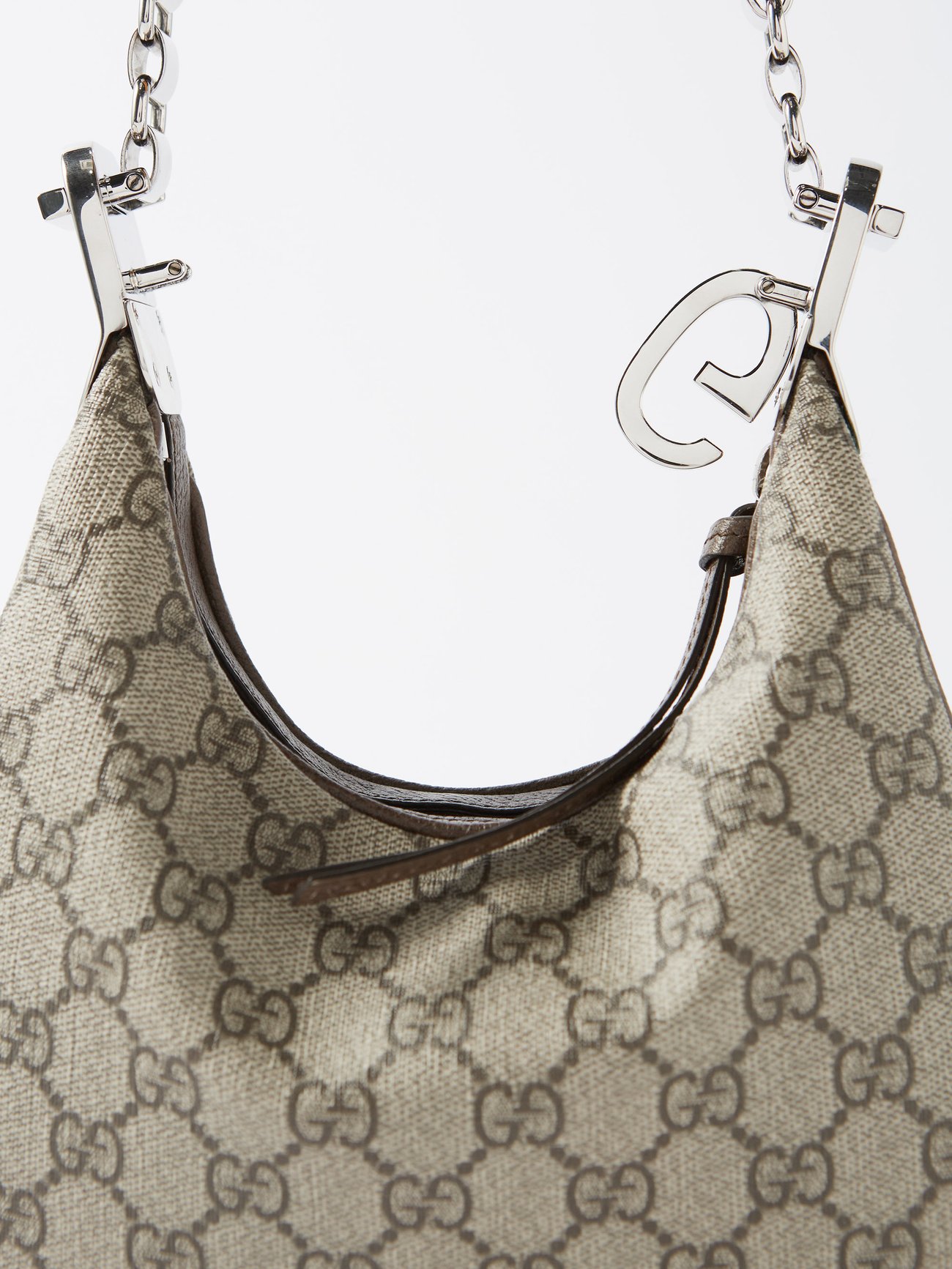 Gucci Attache medium shoulder bag beige and blue GG supreme with 2 straps