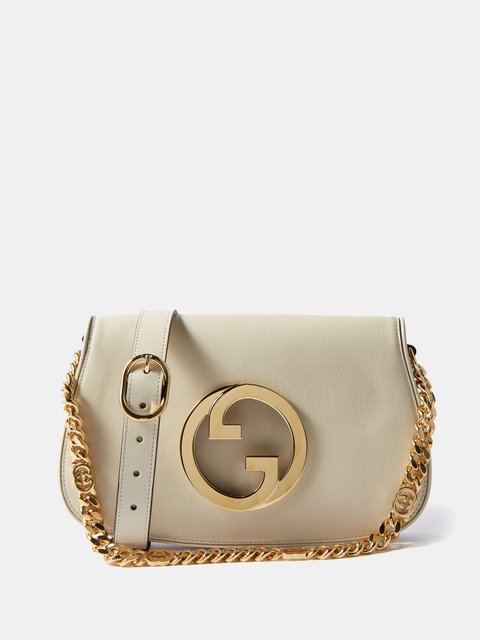 Neutral Blondie chain strap leather cross body bag Gucci