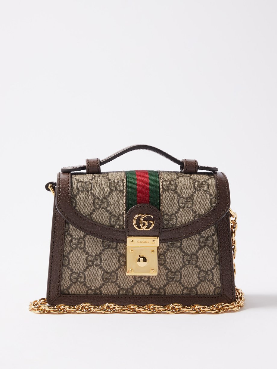Brown Ophidia small GG-Supreme canvas handbag | Gucci | MATCHES UK