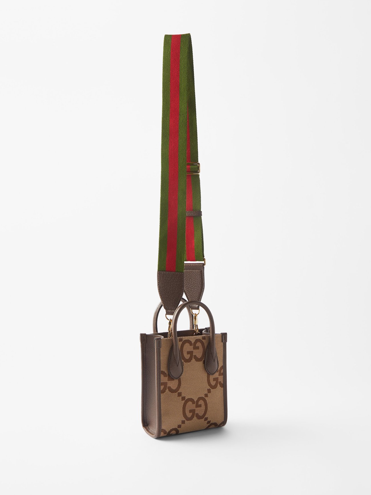 Brown Jumbo GG mini canvas and leather tote bag