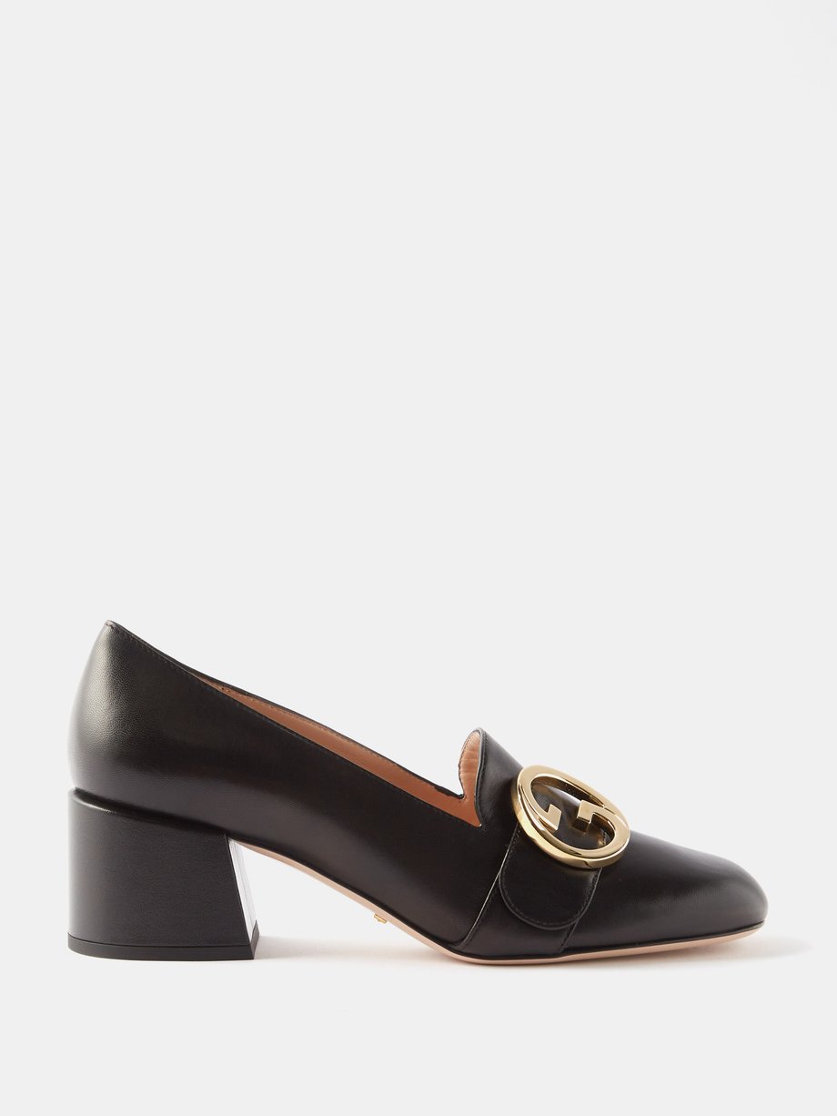 Black Blondie 55 leather loafer pumps | Gucci | MATCHESFASHION UK