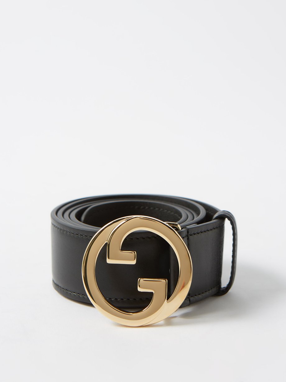 Gucci Gucci Blondie Interlocking G-buckle leather belt Black ...