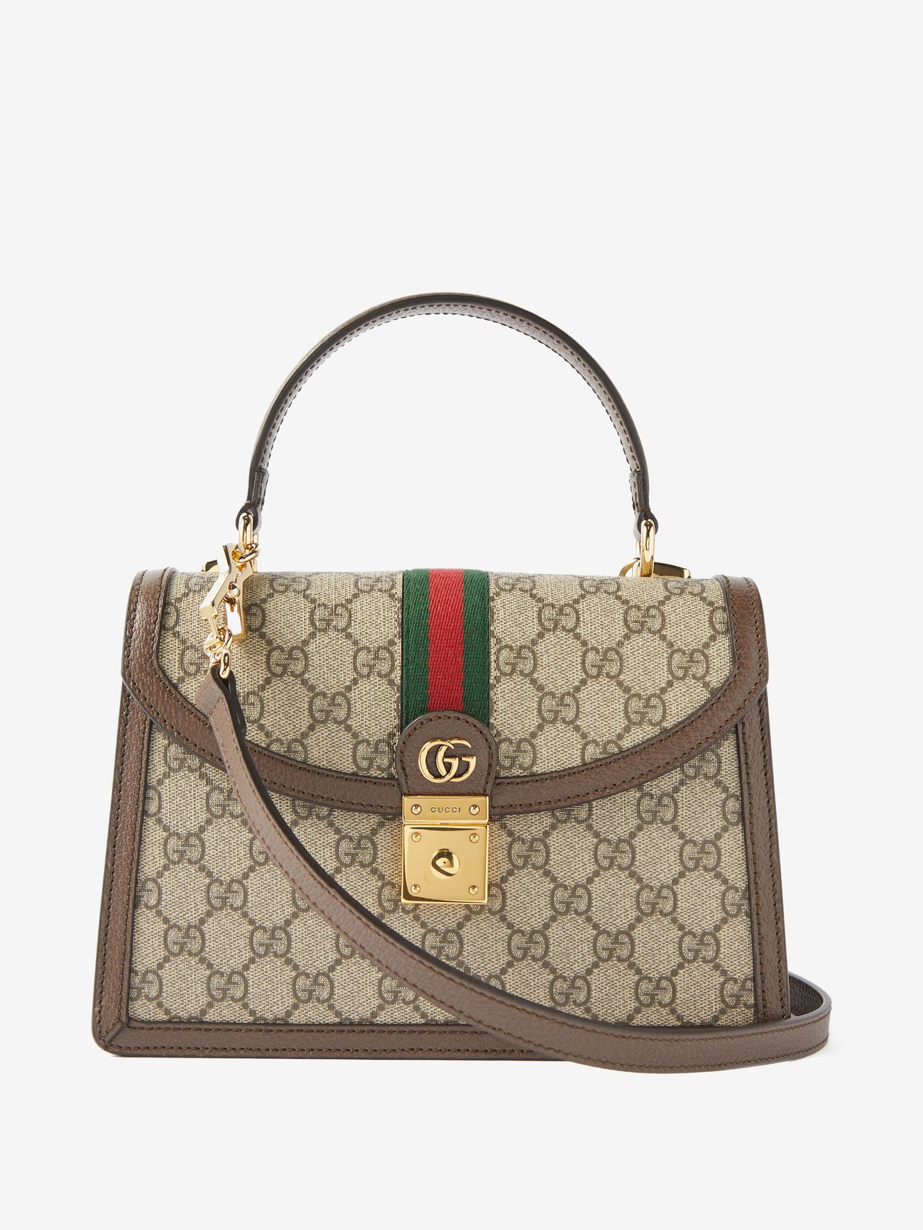 Pre-owned Gucci Beige/brown Medium Gg Supreme Padlock Tote Bag