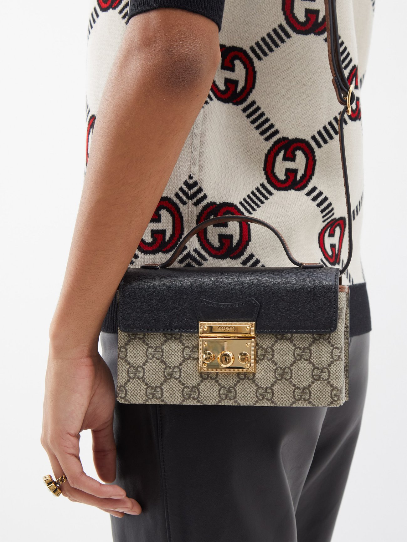 Beige Padlock mini GG-monogram cross-body bag, Gucci