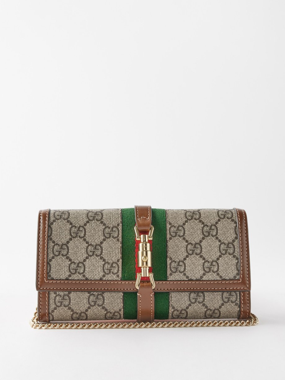 Beige Jackie 1961 GG-Supreme wallet cross-body bag | Gucci | MATCHES UK