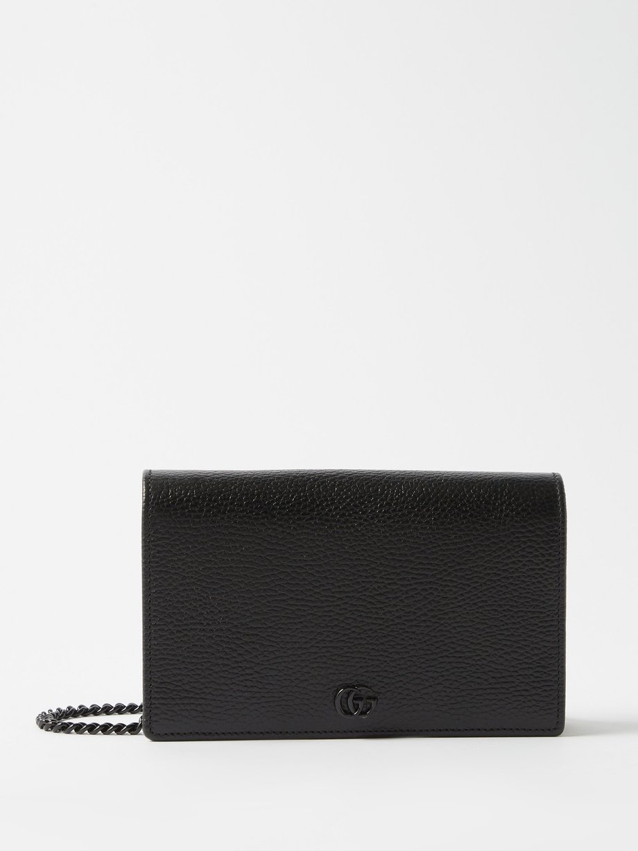 GG Marmont chain wallet in black leather