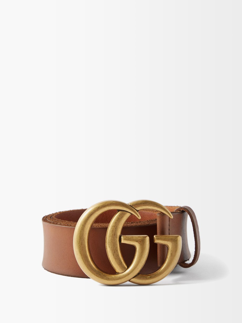 Factory Outlet - Gucci belt buckle GG gold leather