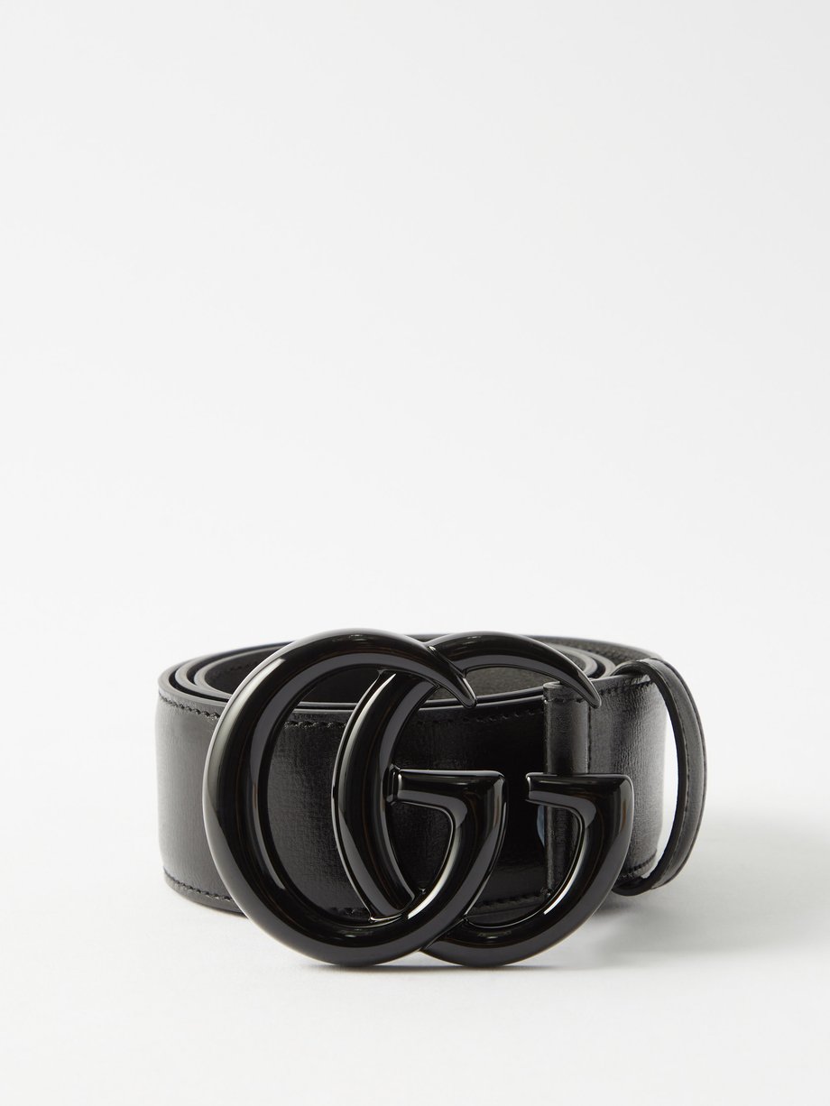 GG Marmont Leather Belt in Black - Gucci